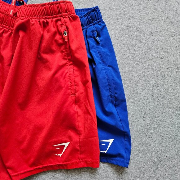 Gymshark Men's Shorts Bundle Size Large 5" Inseam Blue And Red Activewear Set - Picture 5 of 7